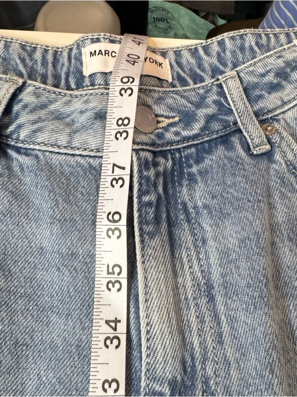 Marc New York Barrel Leg Jeans Size 14 Light Wash High Rise Denim - Picture 6 of 11